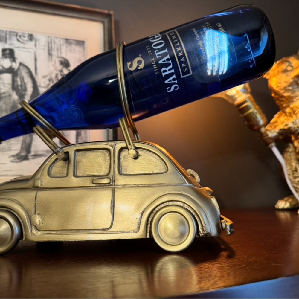 Anthropologie Brass Car Wine Holder